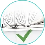 how to pick up premade fan lashes